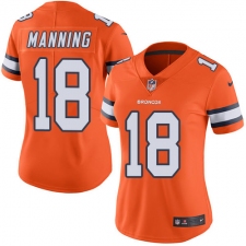 Women's Nike Denver Broncos #18 Peyton Manning Limited Orange Rush Vapor Untouchable NFL Jersey