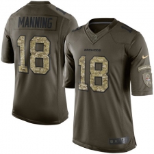 Youth Nike Denver Broncos #18 Peyton Manning Elite Green Salute to Service NFL Jersey