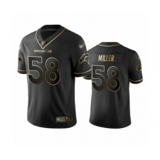 Men's Denver Broncos #58 Von Miller Black Golden Edition Limited Football Jersey