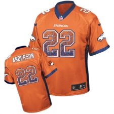 Men's Nike Denver Broncos #22 C.J. Anderson Elite Orange Drift Fashion NFL Jersey