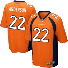 Men's Nike Denver Broncos #22 C.J. Anderson Game Orange Team Color NFL Jersey