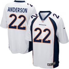 Men's Nike Denver Broncos #22 C.J. Anderson Game White NFL Jersey