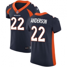 Men's Nike Denver Broncos #22 C.J. Anderson Navy Blue Alternate Vapor Untouchable Elite Player NFL Jersey