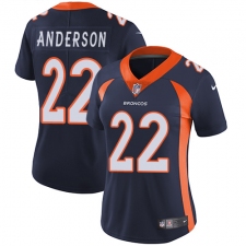 Women's Nike Denver Broncos #22 C.J. Anderson Elite Navy Blue Alternate NFL Jersey