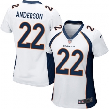 Women's Nike Denver Broncos #22 C.J. Anderson Game White NFL Jersey