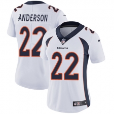 Women's Nike Denver Broncos #22 C.J. Anderson White Vapor Untouchable Limited Player NFL Jersey