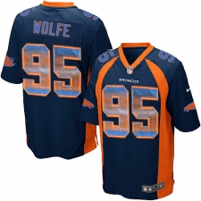 Men's Nike Denver Broncos #95 Derek Wolfe Limited Navy Blue Strobe NFL Jersey