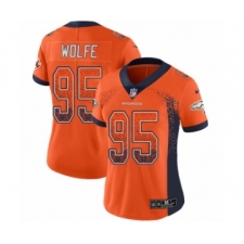 Women's Nike Denver Broncos #95 Derek Wolfe Limited Orange Rush Drift Fashion NFL Jersey