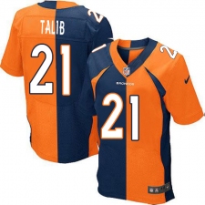 Men's Nike Denver Broncos #21 Aqib Talib Elite Orange/Navy Split Fashion NFL Jersey