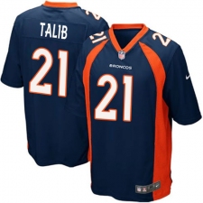 Men's Nike Denver Broncos #21 Aqib Talib Game Navy Blue Alternate NFL Jersey