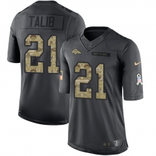 Men's Nike Denver Broncos #21 Aqib Talib Limited Black 2016 Salute to Service NFL Jersey