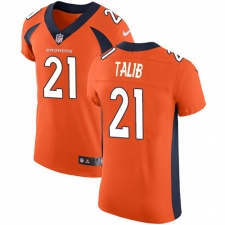 Men's Nike Denver Broncos #21 Aqib Talib Orange Team Color Vapor Untouchable Elite Player NFL Jersey