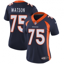 Women's Nike Denver Broncos #75 Menelik Watson Elite Navy Blue Alternate NFL Jersey