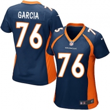 Women's Nike Denver Broncos #76 Max Garcia Game Navy Blue Alternate NFL Jersey