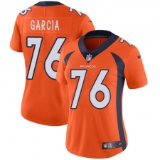 Women's Nike Denver Broncos #76 Max Garcia Orange Team Color Vapor Untouchable Limited Player NFL Jersey