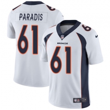 Men's Nike Denver Broncos #61 Matt Paradis White Vapor Untouchable Limited Player NFL Jersey