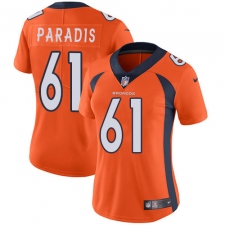 Women's Nike Denver Broncos #61 Matt Paradis Elite Orange Team Color NFL Jersey