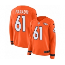 Women's Nike Denver Broncos #61 Matt Paradis Limited Orange Therma Long Sleeve NFL Jersey
