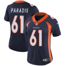 Women's Nike Denver Broncos #61 Matt Paradis Navy Blue Alternate Vapor Untouchable Limited Player NFL Jersey
