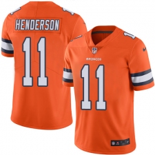 Men's Nike Denver Broncos #11 Carlos Henderson Elite Orange Rush Vapor Untouchable NFL Jersey
