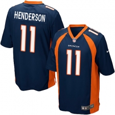 Men's Nike Denver Broncos #11 Carlos Henderson Game Navy Blue Alternate NFL Jersey
