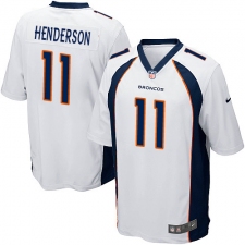 Men's Nike Denver Broncos #11 Carlos Henderson Game White NFL Jersey