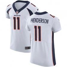 Men's Nike Denver Broncos #11 Carlos Henderson White Vapor Untouchable Elite Player NFL Jersey