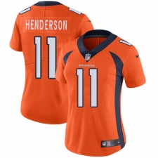 Women's Nike Denver Broncos #11 Carlos Henderson Elite Orange Team Color NFL Jersey