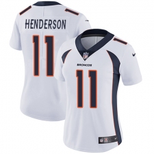 Women's Nike Denver Broncos #11 Carlos Henderson Elite White NFL Jersey