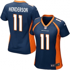 Women's Nike Denver Broncos #11 Carlos Henderson Game Navy Blue Alternate NFL Jersey