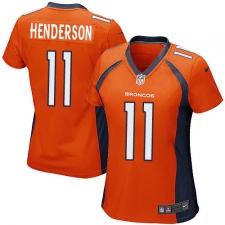 Women's Nike Denver Broncos #11 Carlos Henderson Game Orange Team Color NFL Jersey