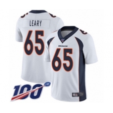 Men's Denver Broncos #65 Ronald Leary White Vapor Untouchable Limited Player 100th Season Football Jersey