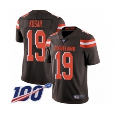 Men's Cleveland Browns #19 Bernie Kosar Brown Team Color Vapor Untouchable Limited Player 100th Season Football Jersey