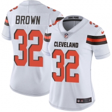 Women's Nike Cleveland Browns #32 Jim Brown Elite White NFL Jersey
