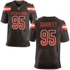 Men's Nike Cleveland Browns #95 Myles Garrett Elite Brown Home Drift Fashion NFL Jersey