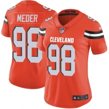 Women's Nike Cleveland Browns #98 Jamie Meder Elite Orange Alternate NFL Jersey