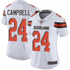 Women's Nike Cleveland Browns #24 Ibraheim Campbell Elite White NFL Jersey