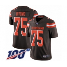 Men's Cleveland Browns #75 Joel Bitonio Brown Team Color Vapor Untouchable Limited Player 100th Season Football Jersey
