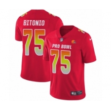 Men's Cleveland Browns #75 Joel Bitonio Limited Red AFC 2019 Pro Bowl Football Jersey