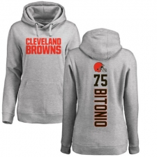 NFL Women's Nike Cleveland Browns #75 Joel Bitonio Ash Pullover Hoodie
