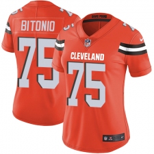Women's Nike Cleveland Browns #75 Joel Bitonio Elite Orange Alternate NFL Jersey