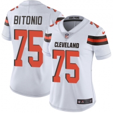 Women's Nike Cleveland Browns #75 Joel Bitonio Elite White NFL Jersey