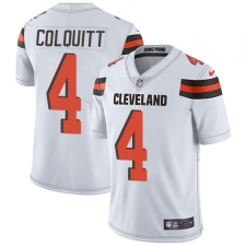 Men's Nike Cleveland Browns #4 Britton Colquitt White Vapor Untouchable Limited Player NFL Jersey