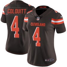 Women's Nike Cleveland Browns #4 Britton Colquitt Elite Brown Team Color NFL Jersey