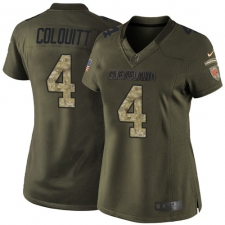 Women's Nike Cleveland Browns #4 Britton Colquitt Elite Green Salute to Service NFL Jersey