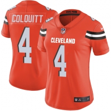 Women's Nike Cleveland Browns #4 Britton Colquitt Elite Orange Alternate NFL Jersey