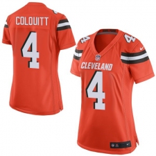 Women's Nike Cleveland Browns #4 Britton Colquitt Game Orange Alternate NFL Jersey