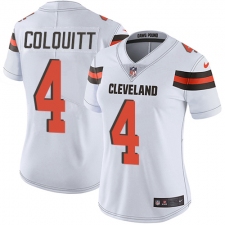 Women's Nike Cleveland Browns #4 Britton Colquitt White Vapor Untouchable Limited Player NFL Jersey