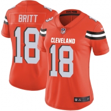 Women's Nike Cleveland Browns #18 Kenny Britt Elite Orange Alternate NFL Jersey