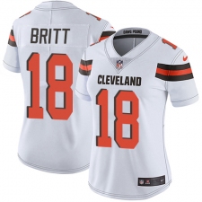 Women's Nike Cleveland Browns #18 Kenny Britt Elite White NFL Jersey